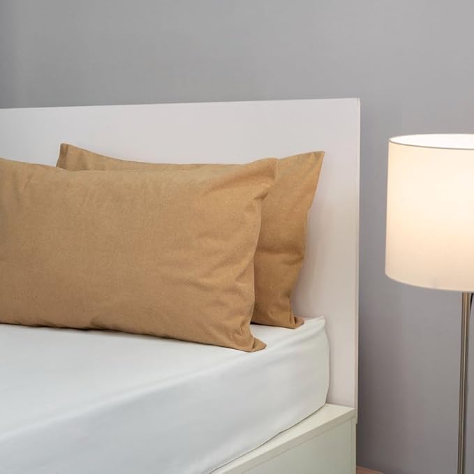 Solid Cotton Pillow Cover with Zipper Closure