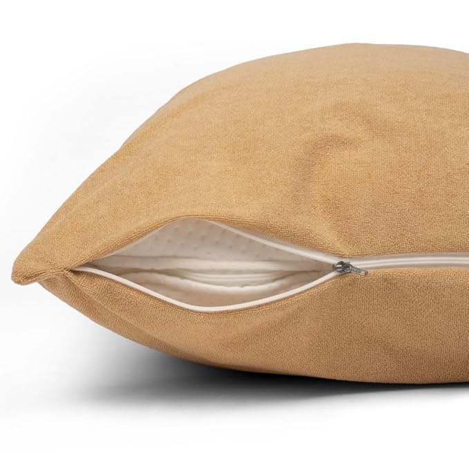 Solid Cotton Pillow Cover with Zipper Closure