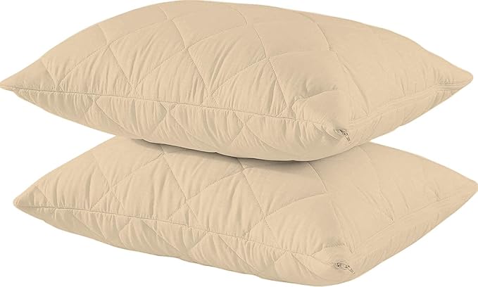 Solid Cotton Pillow Cover with Zipper Closure