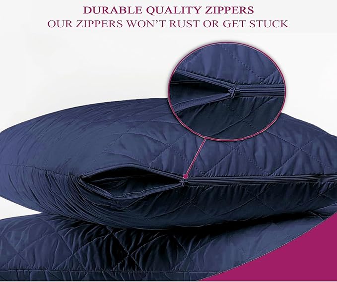 Solid Cotton Pillow Cover with Zipper Closure