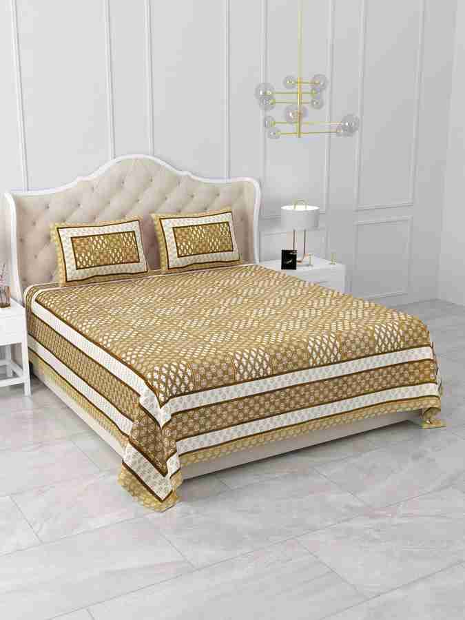 Cotton Printed Bed Sheet with 2 Pillow Covers