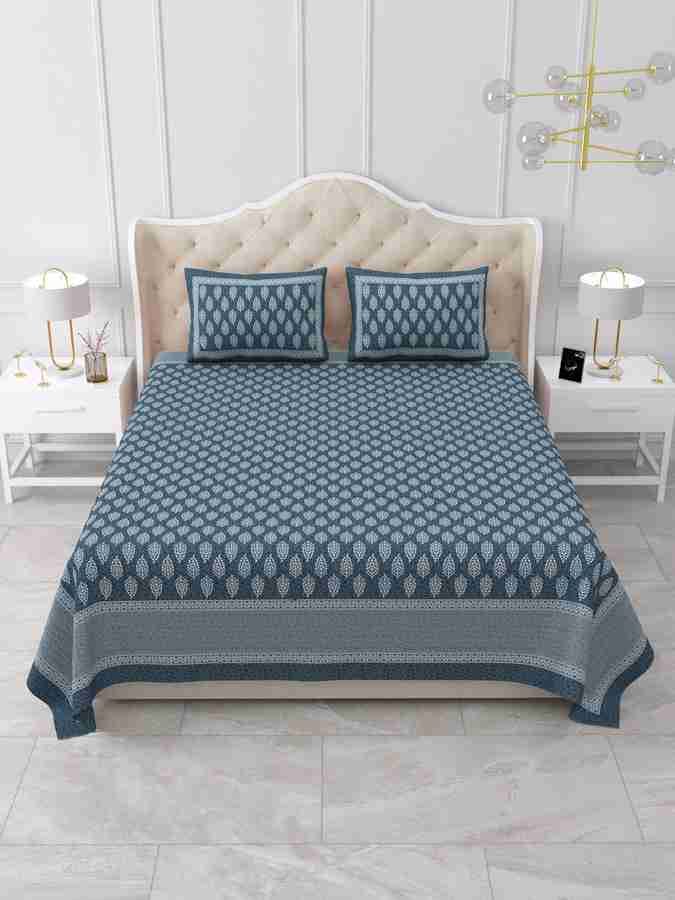 Cotton Printed Bed Sheet with 2 Pillow Covers