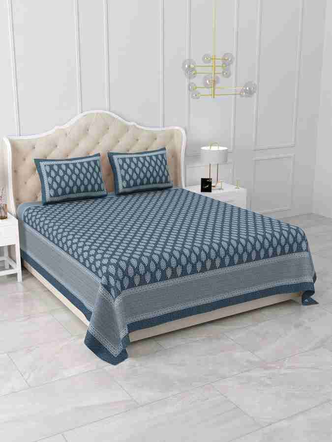 Cotton Printed Bed Sheet with 2 Pillow Covers