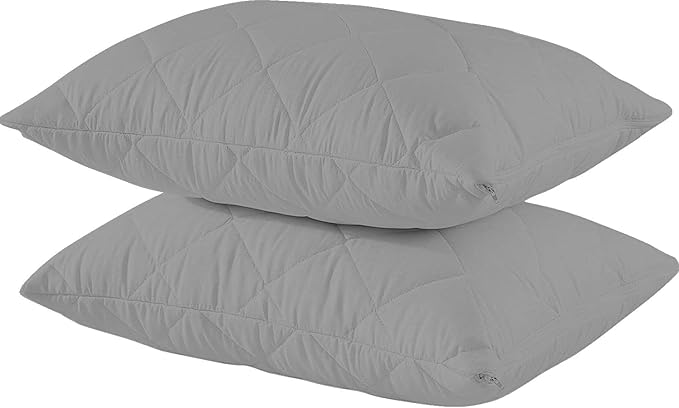 Solid Cotton Pillow Cover with Zipper Closure