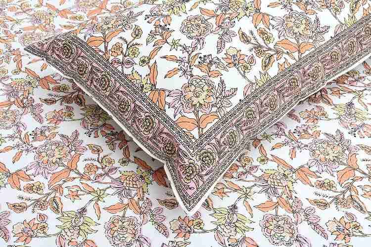 Cotton Printed Bed Sheet with 2 Pillow Covers