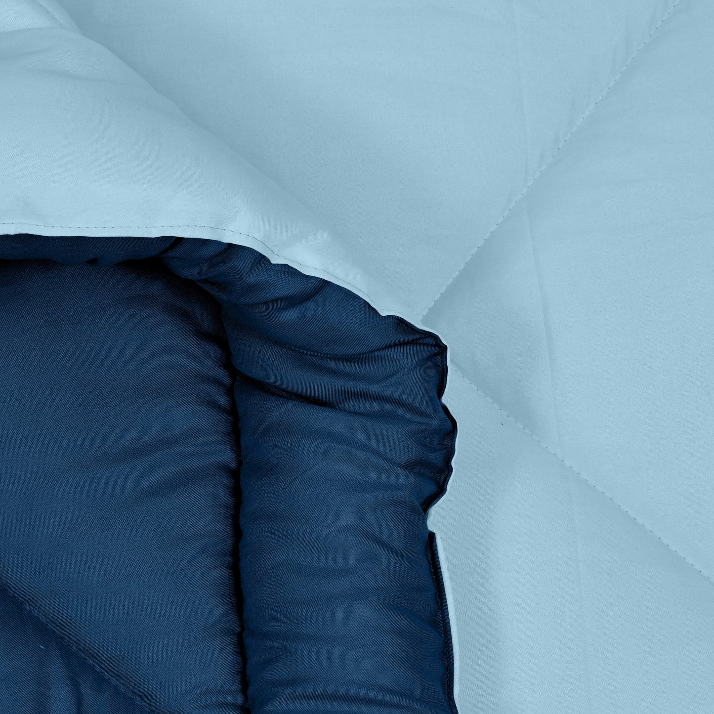 Solid Single Quilt for Heavy Winter (Microfiber, NAVY BLUE & SKY BLUE)
