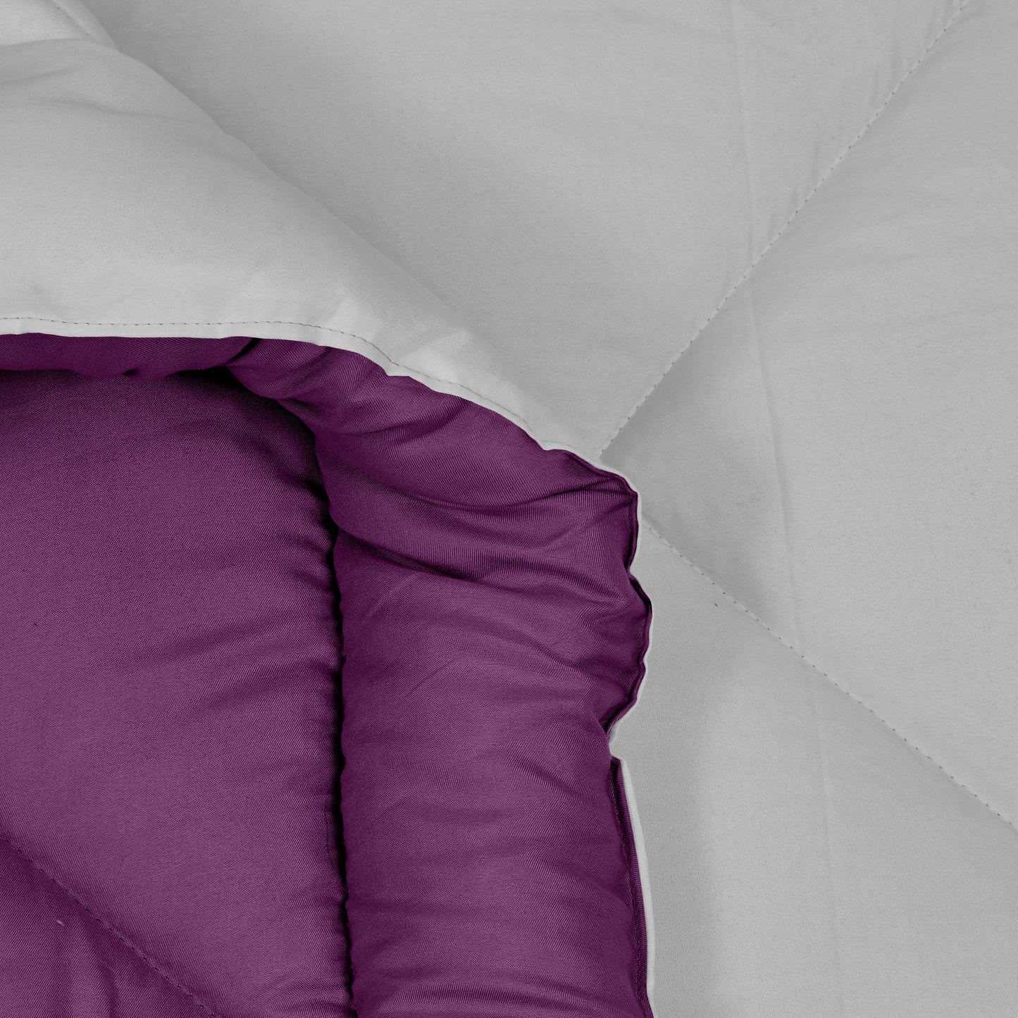 Solid Single Quilt for Heavy Winter (Microfiber, PURPLE & GREY)