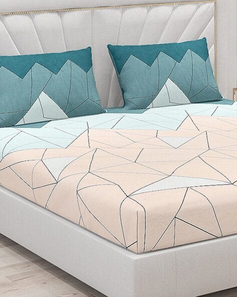 Floral Printed Cotton Bed Sheet with 2 Pillow Covers