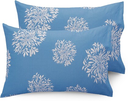 Floral Printed Cotton Bed Sheet with 2 Pillow Covers