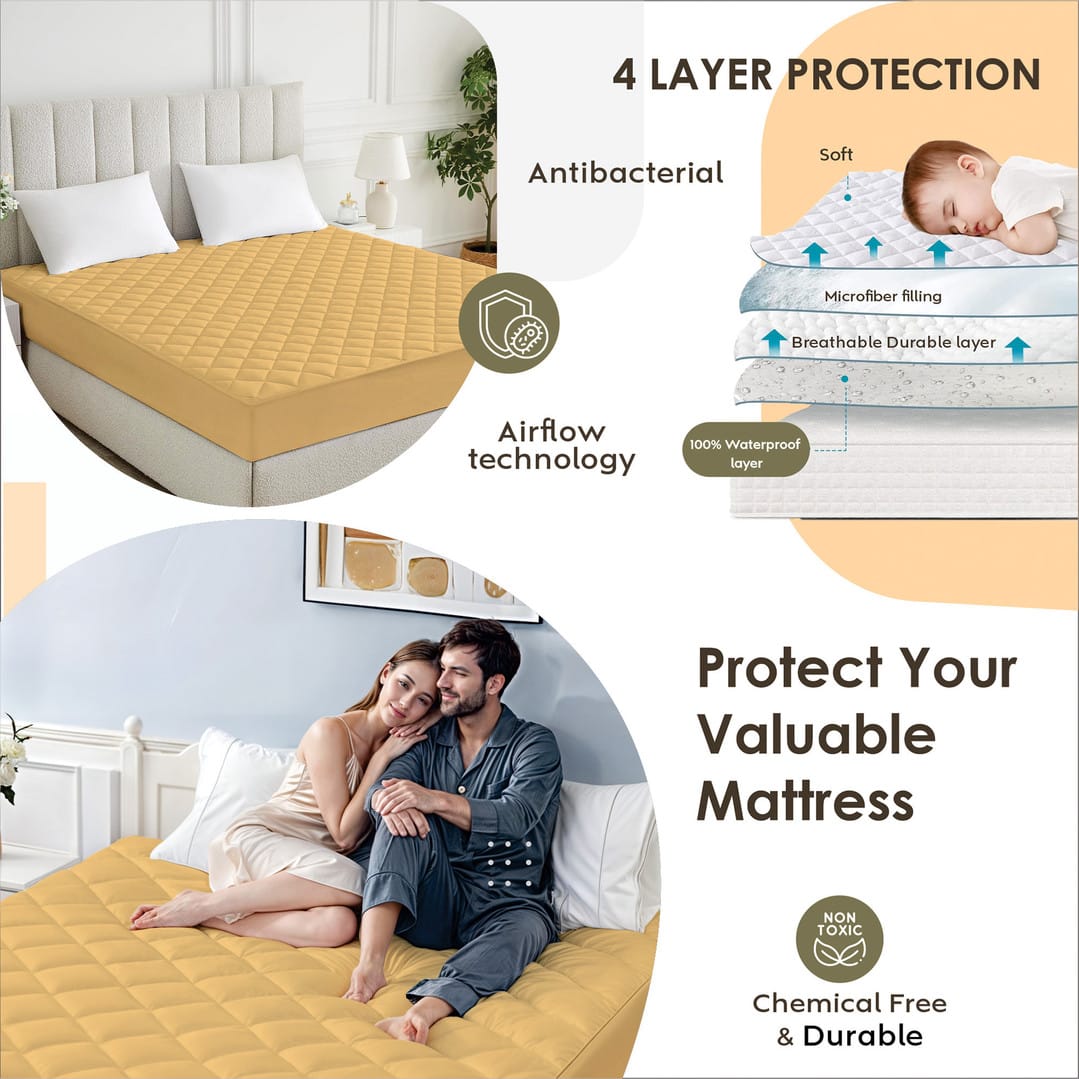 Quilted Fitted microfiber Waterproof Mattress Protector