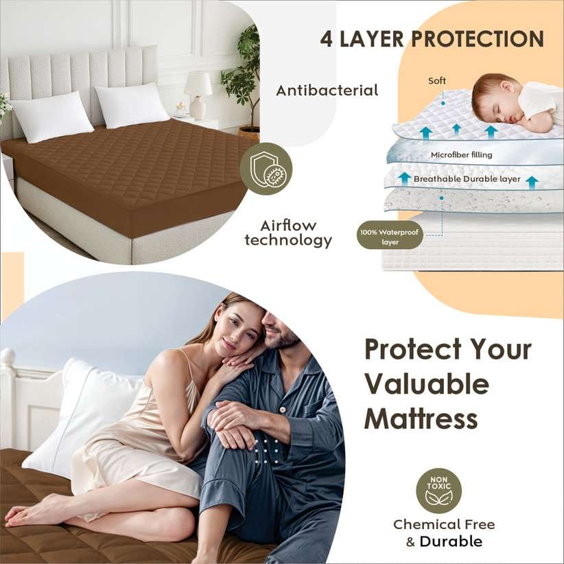 Quilted Fitted microfiber Waterproof Mattress Protector