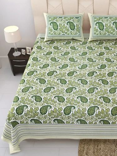 Cotton Printed Bed Sheet with 2 Pillow Covers