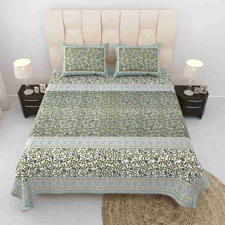Cotton Printed Bed Sheet with 2 Pillow Covers