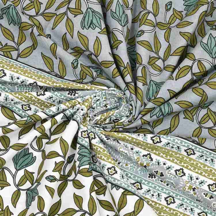 Cotton Printed Bed Sheet with 2 Pillow Covers