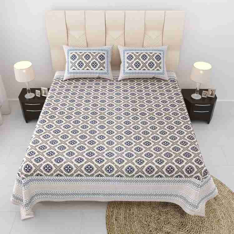 Cotton Printed Bed Sheet with 2 Pillow Covers