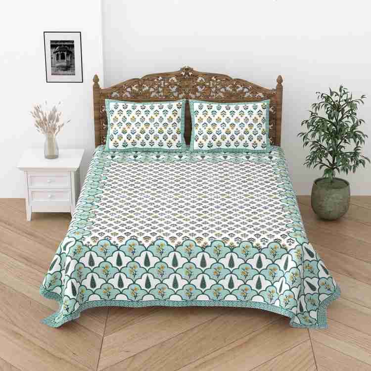 Cotton Printed Bed Sheet with 2 Pillow Covers