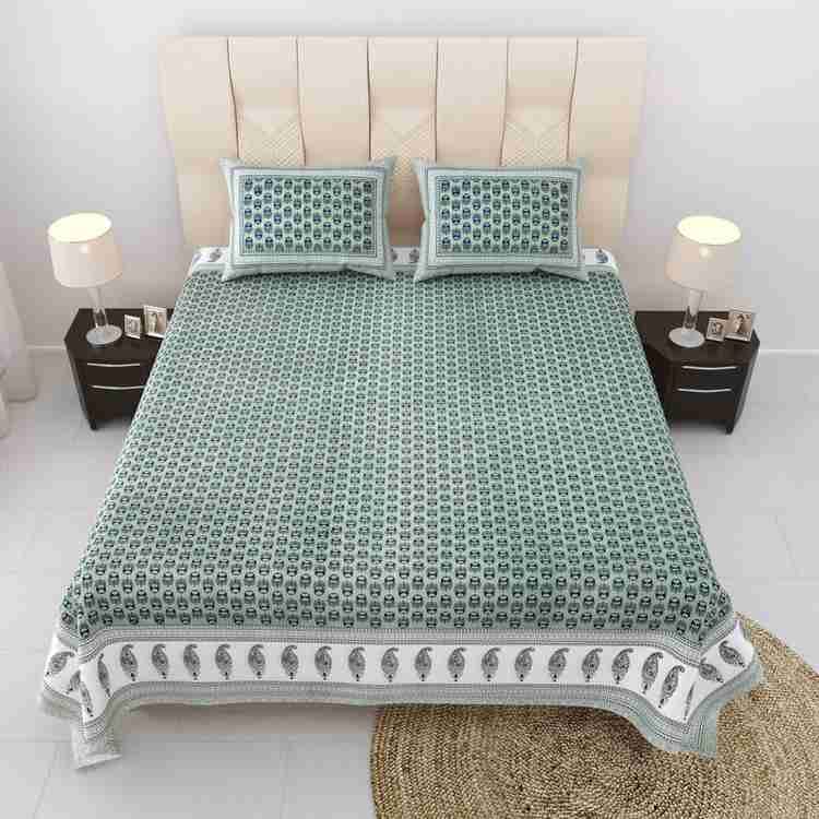Cotton Printed Bed Sheet with 2 Pillow Covers