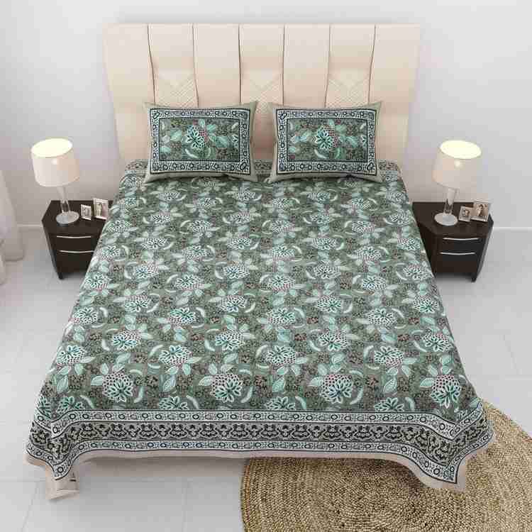 Cotton Printed Bed Sheet with 2 Pillow Covers