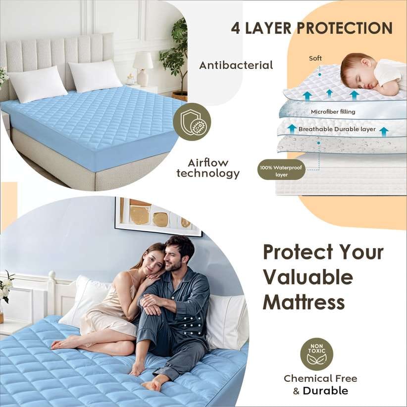 Quilted Fitted microfiber Waterproof Mattress Protector