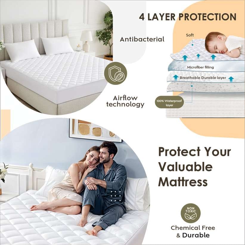 Quilted Fitted microfiber Waterproof Mattress Protector