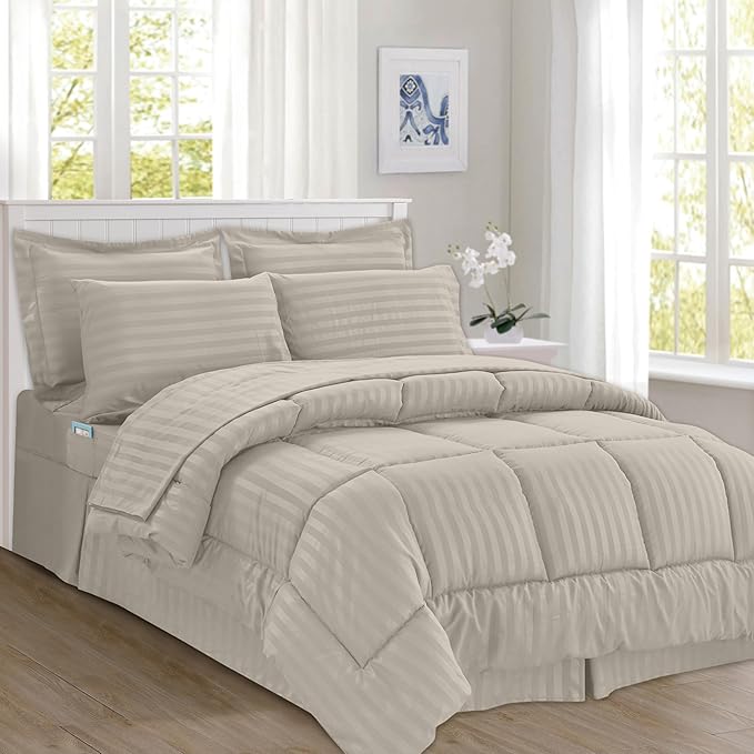 Solid Striped Cotton Beding Set