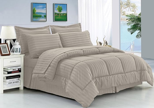 Solid Striped Cotton Beding Set
