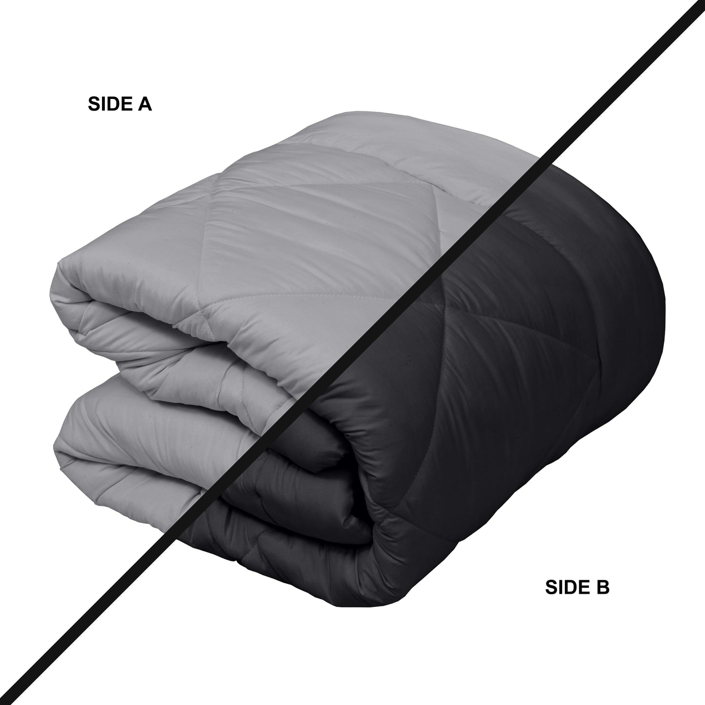 Comfowell Solid Single Quilt for Heavy Winter  (Microfiber, BLACK & GREY)