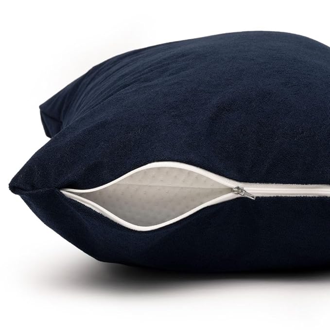 Solid Cotton Pillow Cover with Zipper Closure