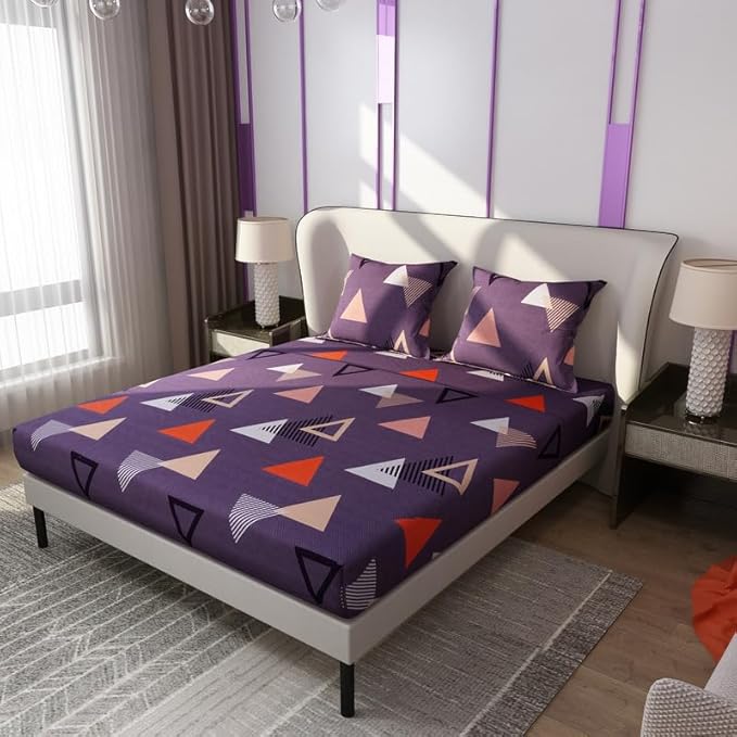 Floral Printed Cotton Bed Sheet with 2 Pillow Covers