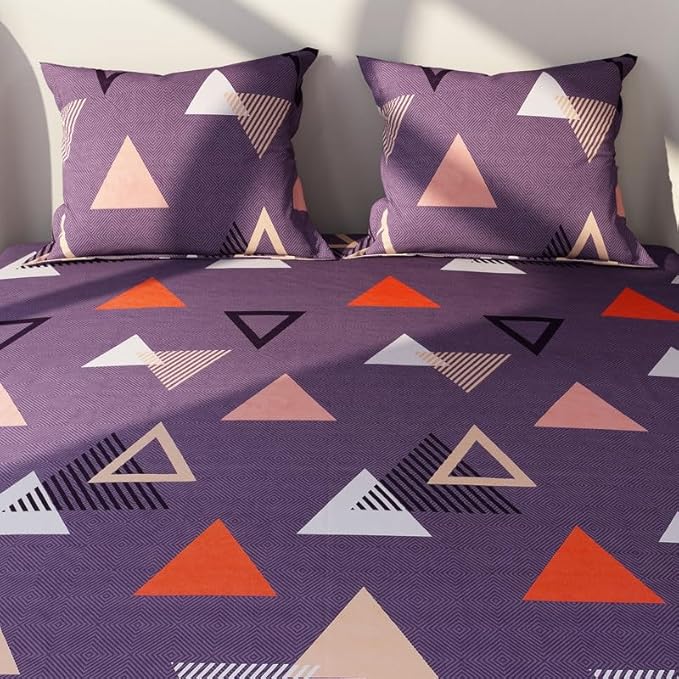 Floral Printed Cotton Bed Sheet with 2 Pillow Covers
