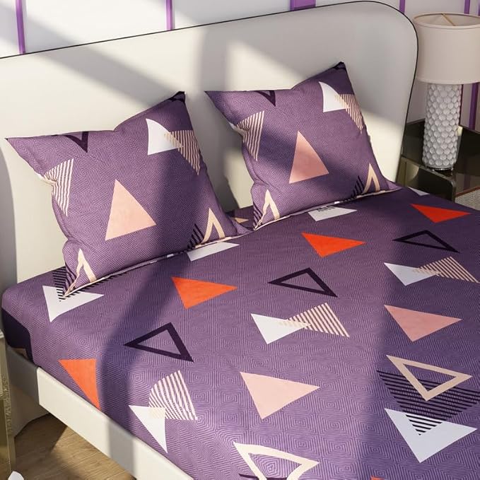 Floral Printed Cotton Bed Sheet with 2 Pillow Covers