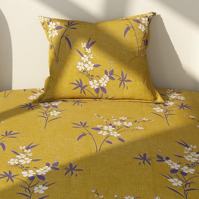 Floral Printed Cotton Bed Sheet with 2 Pillow Covers