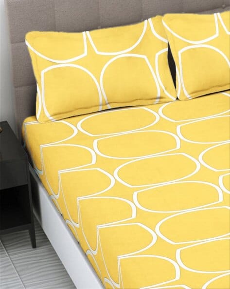 Floral Printed Cotton Bed Sheet with 2 Pillow Covers