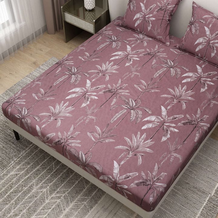 Floral Printed Cotton Bed Sheet with 2 Pillow Covers
