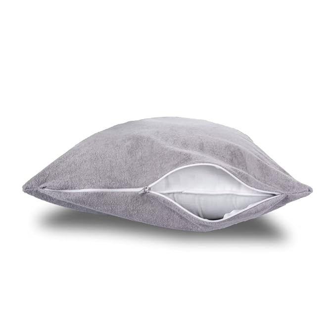 Solid Cotton Pillow Cover with Zipper Closure