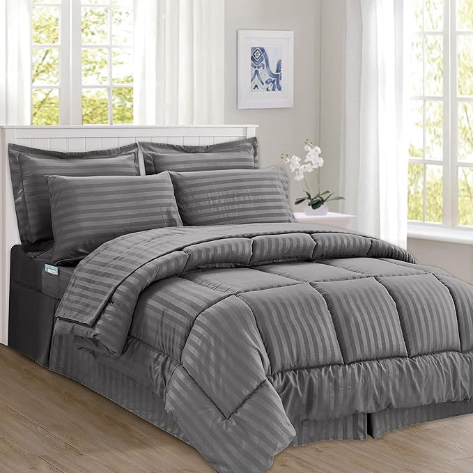 Solid Striped Cotton Beding Set