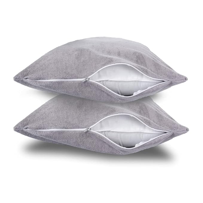 Solid Cotton Pillow Cover with Zipper Closure