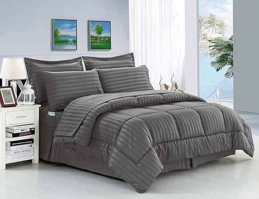 Solid Striped Cotton Beding Set