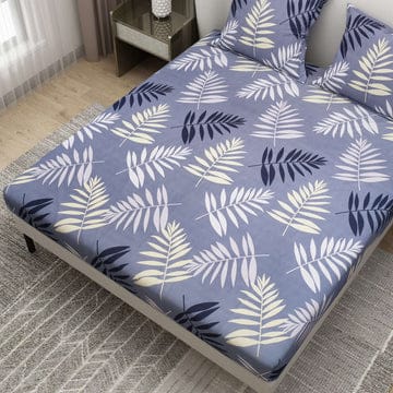 Floral Printed Cotton Bed Sheet with 2 Pillow Covers