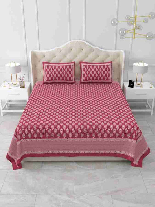 Cotton Printed  Bed Sheet with 2 Pillow Covers