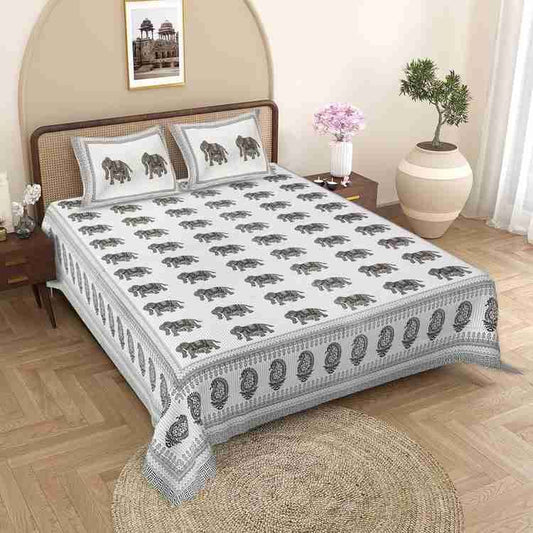 Cotton Printed  Bed Sheet with 2 Pillow Covers