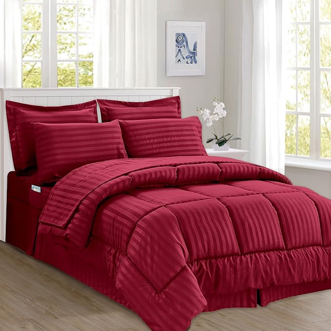 Solid Striped Cotton Beding Set