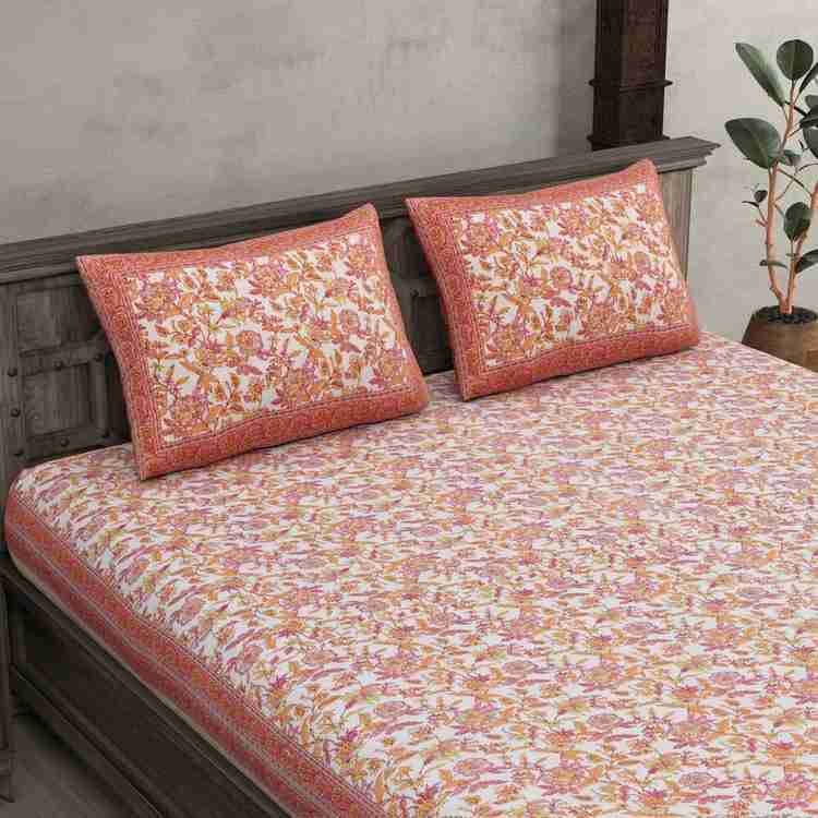 Cotton Printed  Bed Sheet with 2 Pillow Covers