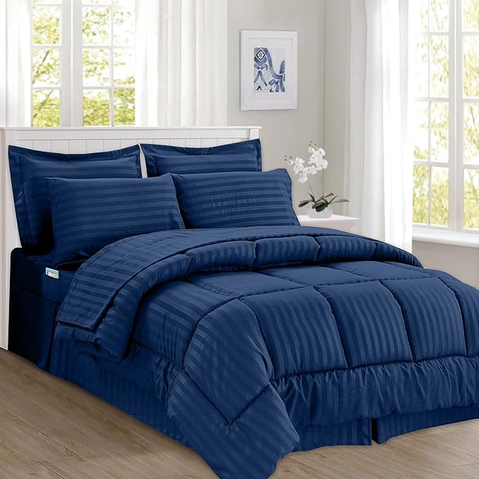 Solid Striped Cotton Beding Set