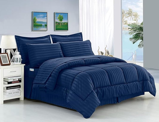 Solid Striped Cotton Beding Set