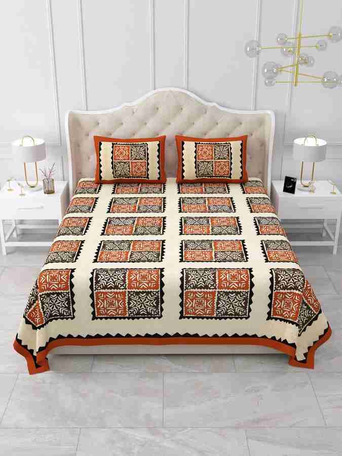 Cotton Printed  Bed Sheet with 2 Pillow Covers