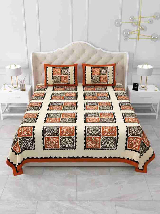 Cotton Printed  Bed Sheet with 2 Pillow Covers