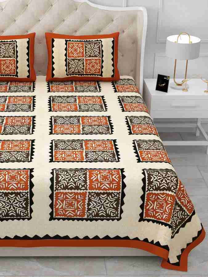 Cotton Printed  Bed Sheet with 2 Pillow Covers