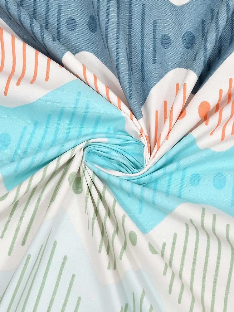 Floral Printed Cotton Bed Sheet with 2 Pillow Covers