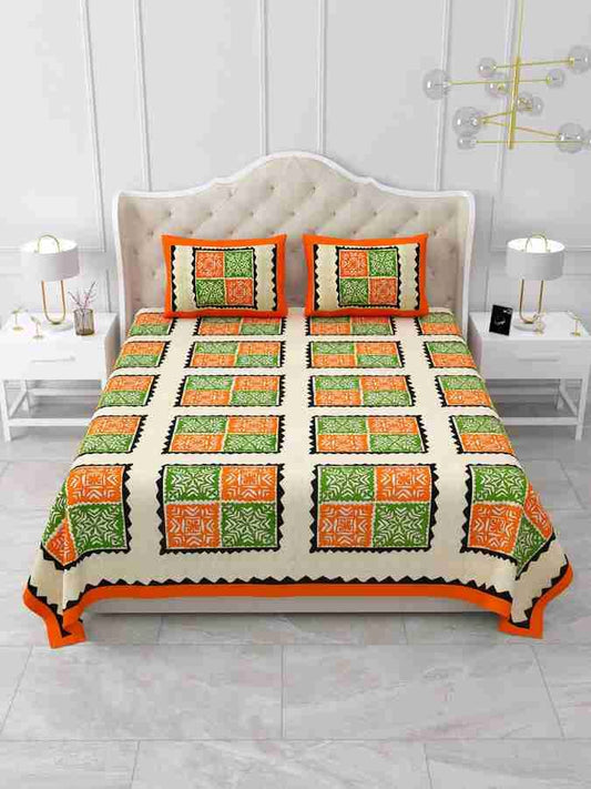 Cotton Printed  Bed Sheet with 2 Pillow Covers